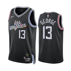 Camiseta Hombre NBA Los Angeles Clippers Paul George 13 2022-23 Nike City Edition Negro Swingman